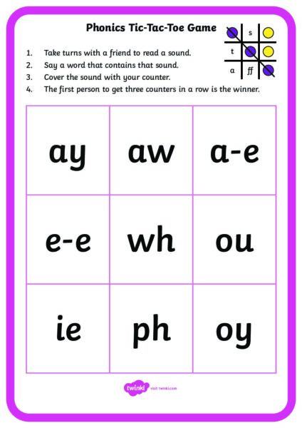 Phonics game - Tic Tac Toe - Cuddington and Dinton School